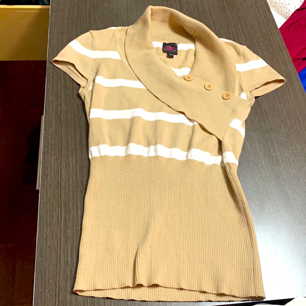 Cream striped stylish top